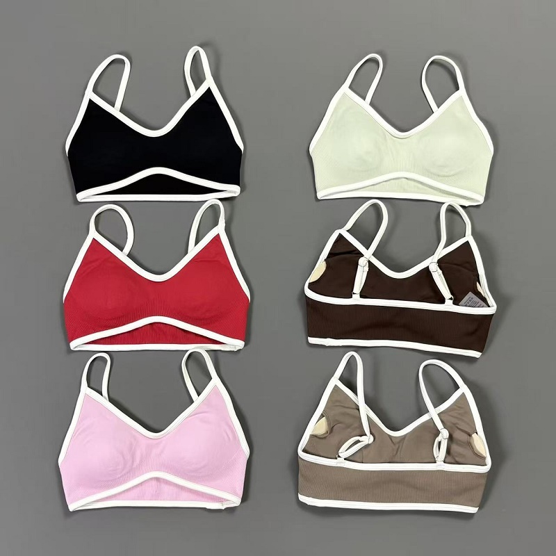 Yoga Và Fitness - Sutiã Esportivo Feminino Contrastline com Decote