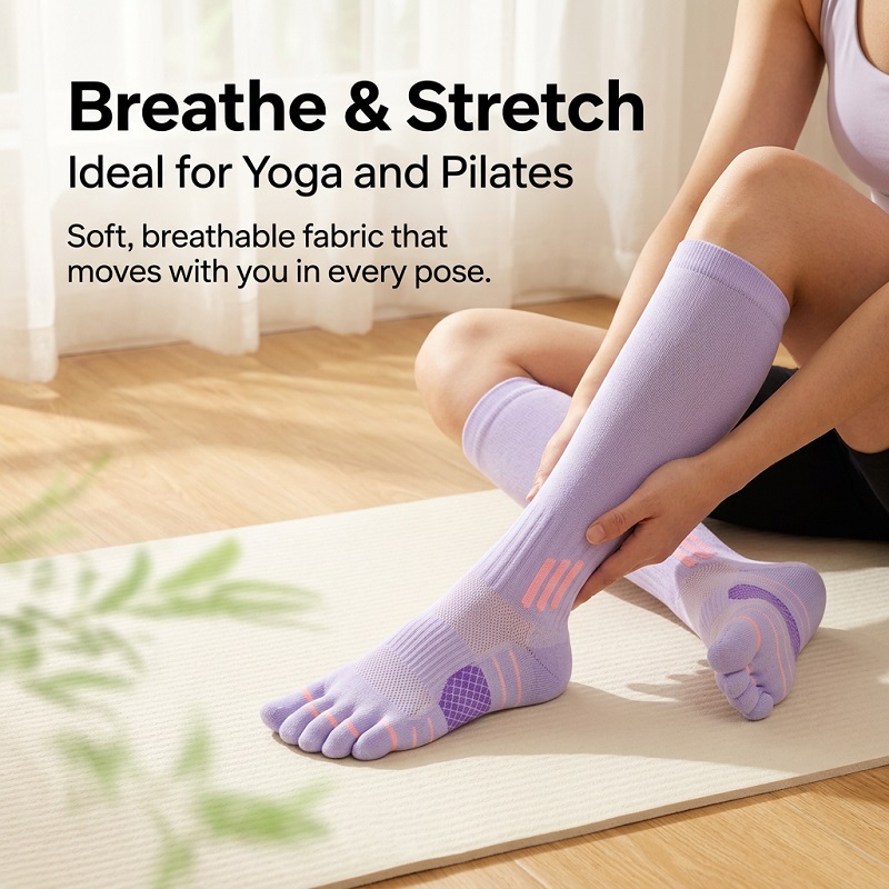 1/6 Pares de Meias Longas Femi - Fitness Yoga avaliação e preço