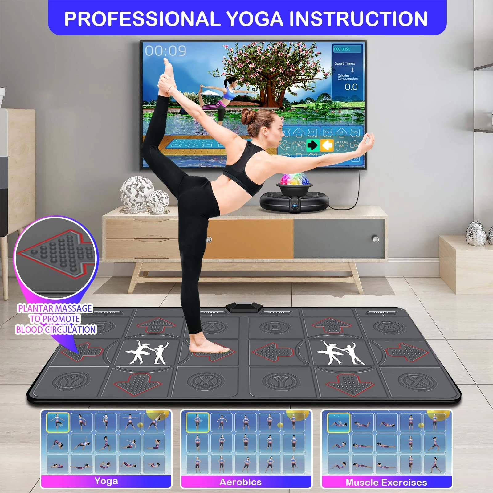 Tapete de Dança Duplo Sem Fio  - Yoga Fitness Tva avaliação e preço